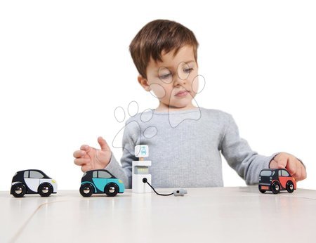 Drevené autá - Drevené elektromobily Smart Car Set Tender Leaf Toys_1