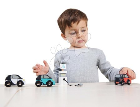 Dřevěná auta  Tender Leaf Toys od výrobce Tender Leaf Toys - Dřevěné elektromobily Smart Car Set Tender Leaf Toys_1