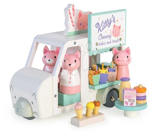 Ab 3 bis 6 Jahren - Holz-Auto mit Milchbar Kitty’s Milkshake Van Tender Leaf Toys_1