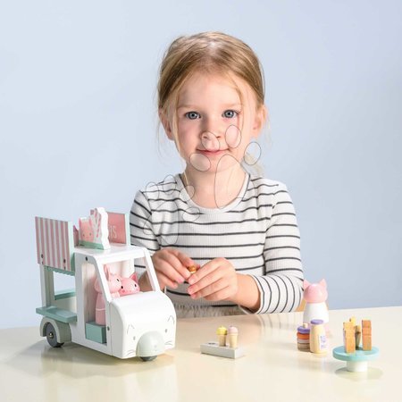 Holzautos - Holz-Auto mit Milchbar Kitty’s Milkshake Van Tender Leaf Toys - 10