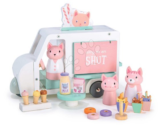 Holzautos - Holz-Auto mit Milchbar Kitty’s Milkshake Van Tender Leaf Toys - 3