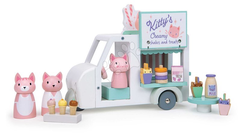 Holzautos - Holz-Auto mit Milchbar Kitty’s Milkshake Van Tender Leaf Toys - 5