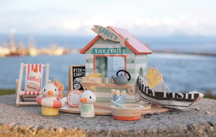 Holzpuppenhäuser - Holzstrand-Imbiss Sandy’s Beach Hut Tender Leaf Toys - 11
