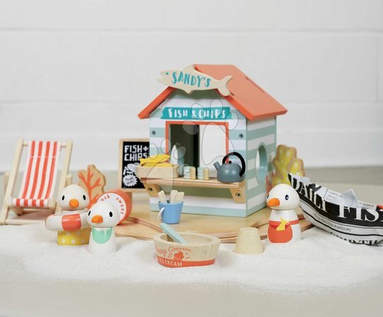 Holzpuppenhäuser - Holzstrand-Imbiss Sandy’s Beach Hut Tender Leaf Toys - 17