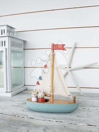 Dřevěné didaktické hračky - Dřevěná plachetnice Sailaway Boat Tender Leaf Toys - 5