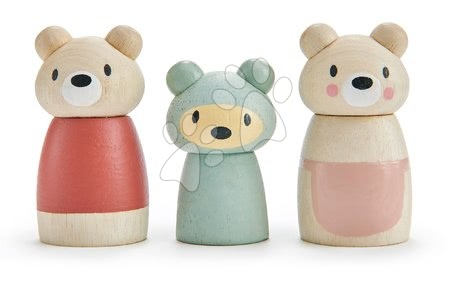 Dřevěné domky pro panenky - Dřevěná medvědí rodina Bear Tales Tender Leaf Toys