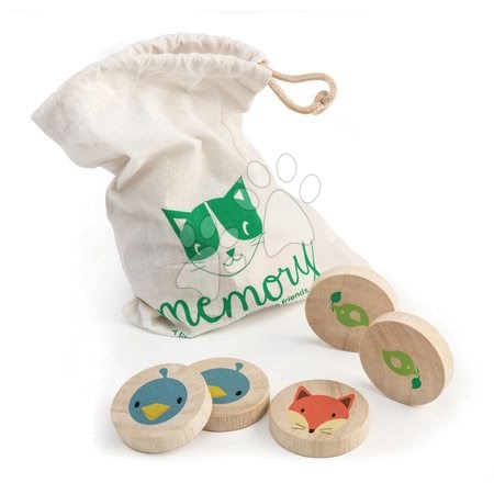 Fa pexeso Clever Cat Memory Tender Leaf Toys 20 korong 10 állatkával 18 hó-tól