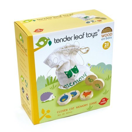 Fa oktatójátékok - Fa pexeso Clever Cat Memory Tender Leaf Toys - 2