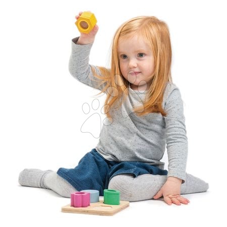 Hračky pro miminka Tender Leaf Toys - Dřevěné tvary s funkcemi Visual Sensory Tray Tender Leaf Toys na podložce 4 druhy od 18 měsíců_1