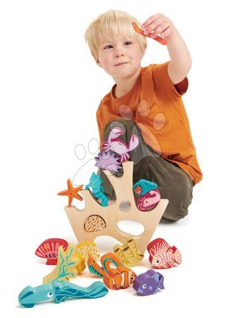 Jucării din lemn  - Recif de corali din lemn Stacking Coral Reef Tender Leaf Toys_1