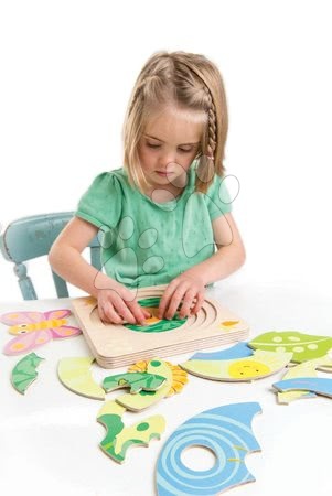 Dřevěné naučné hry - Dřevěné puzzle vývoj motýla Butterfly Life 4v1 Tender Leaf Toys_1