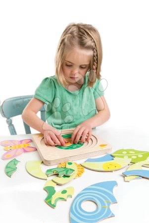 Jucării din lemn  - Puzzle din lemn dezvoltarea fluturelui Butterfly Life 4în1 Tender Leaf Toys_1