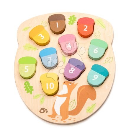 Hračky pro miminka Tender Leaf Toys - Dřevěný žalud How Many Acorns? Tender Leaf Toys 10 dílů tečkovaných žaludů od 18 měsíců_1