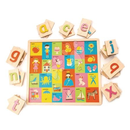 Fa oktatójátékok - Fa ábécé ábrákkal Alphabet Pictures Tender Leaf Toys_1