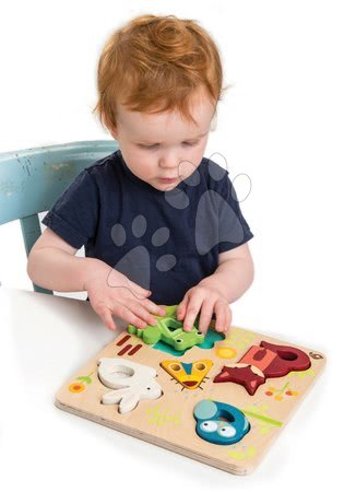 Hračky pro miminka Tender Leaf Toys - Dřevěná lesní zvířátka Touchy Feely Animals Tender Leaf Toys 5 ergonomických tvarů na desce od 18 měsíců_1
