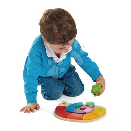 Dřevěné naučné hry - Dřevěný stočený had Colour Me Happy Tender Leaf Toys_1
