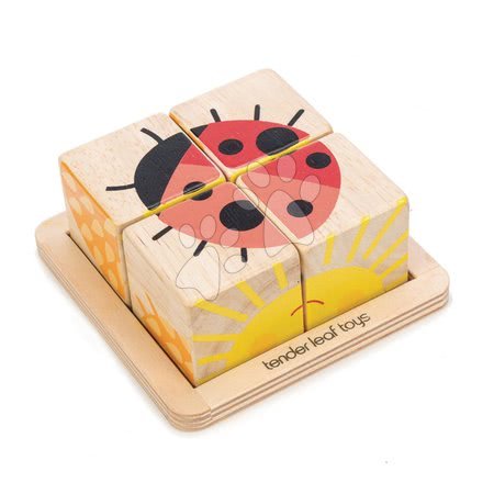 Dřevěné pohádkové kostky Baby Blocks Tender Leaf Toys s malovanými obrázky od 18 měsíců