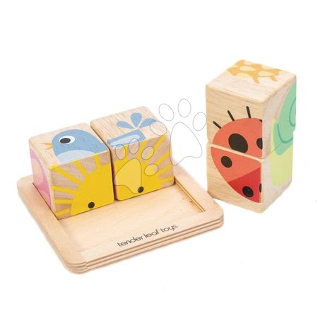 Wooden building toys - Baby Blocks Tender Leaf Toys Wooden Fairytale Cubes_1
