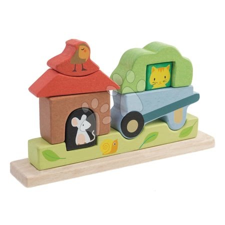 Dřevěné didaktické hračky - Dřevěné magnetické puzzle zahrada Garden Magnetic Puzzle 3D Tender Leaf Toys