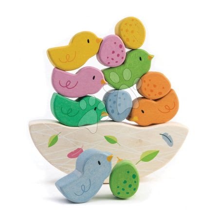 Hračky pro miminka Tender Leaf Toys - Dřevěná houpačka s ptáčky Rocking Baby Bird Tender Leaf Toys 6 ptáků a 5 vajíček od 18 měs