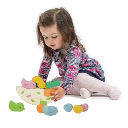 Hračky pro miminka Tender Leaf Toys - Dřevěná houpačka s ptáčky Rocking Baby Bird Tender Leaf Toys 6 ptáků a 5 vajíček od 18 měs_1