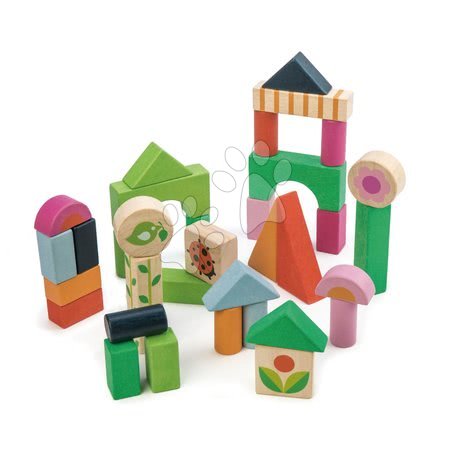 Dřevěné kostky - Dřevěné kostky na venkově Courtyard Blocks Tender Leaf Toys