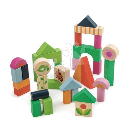 Cuburi din lemn - Cuburi de lemn la țară Courtyard Blocks Tender Leaf Toys