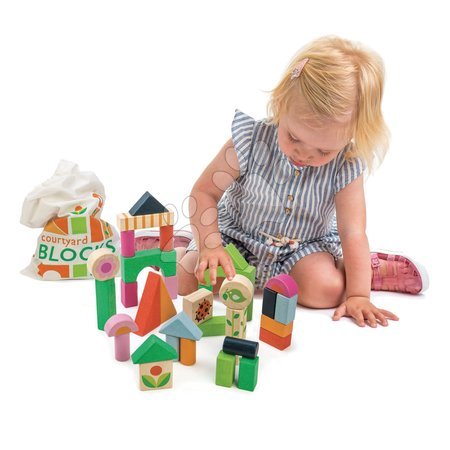 Cuburi din lemn - Cuburi de lemn la țară Courtyard Blocks Tender Leaf Toys - 2
