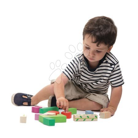 Dřevěné kostky - Dřevěné kostky lesní školka Nursery Blocks Tender Leaf Toys s malovanými obrázky a funkcemi 12 dílů od 18 měsíců_1