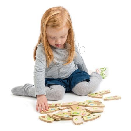 Hračky pro miminka Tender Leaf Toys - Dřevěné domino zahradní cestička Garden Path Tender Leaf Toys 22 dílů v plátěné tašce od 18 měsíců_1