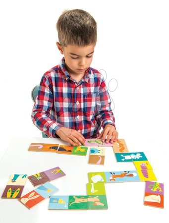 Dřevěné naučné hry - Dřevěné domino Heads and Tails Tender Leaf Toys - 3