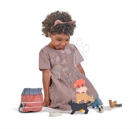 Drewniane zabawki edukacyjne - Drewniane zabawki Stacking Farmyard Tender Leaf Toys - 2