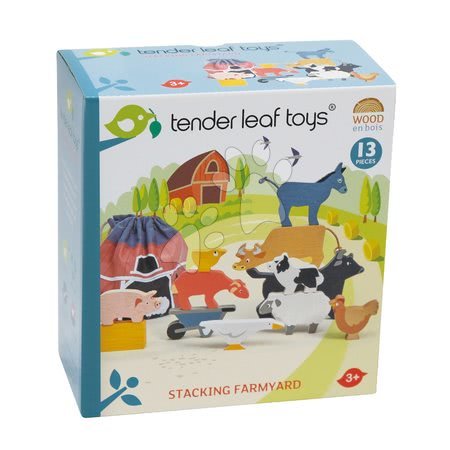 Drewniane zabawki edukacyjne - Drewniane zabawki Stacking Farmyard Tender Leaf Toys - 3