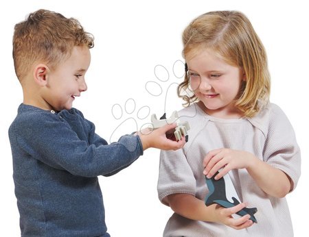 Dřevěné didaktické hračky - Dřevěná polární zvířátka na poličce Polar Animals Shelf Tender Leaf Toys - 6