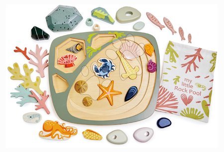Jucării din lemn  - Puzzle didactic din lemn lumea mării My Little Rock Pool Tender Leaf Toys_1