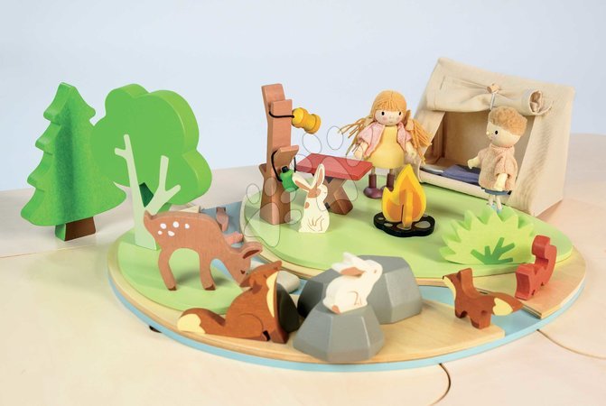 Holzpuppenhäuser - Holz-Camp mit Zelt und Lagerfeuer Wildlife Camping-Spielset Tender Leaf Toys - 8