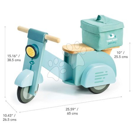 Ab 2 bis 3 Jahren - Holzlaufrad Delivery Scooter – Essenslieferung von Tender Leaf Toys_1
