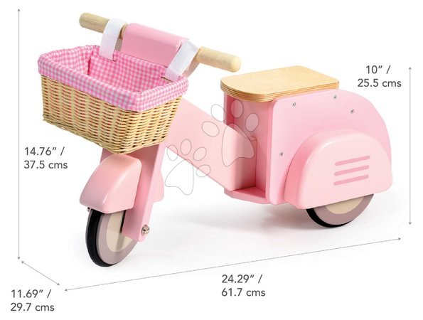 Rutschfahrzeuge aus Holz - Holz-Laufrad mit Korb Scooter with Basket Tender Leaf Toys - 2