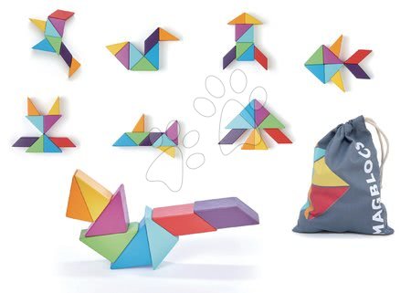 Fa építőjátékok Tender Leaf - Fa mágneses építőjáték Designer Magblocs Tender Leaf Toys