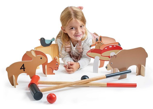 Holzspiele - Holz-Krocketset Woodland Indoor Croquet Set Tender Leaf Toys - 5