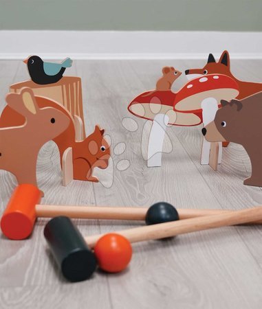 Holzspiele - Holz-Krocketset Woodland Indoor Croquet Set Tender Leaf Toys - 12