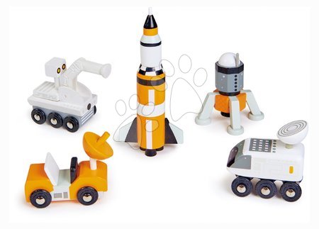 Leseni avtomobili - Lesena vesoljska vozila Space Voyager Set Tender Leaf Toys