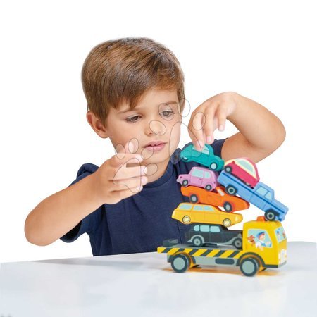 Holzautos - Holz-Stapelautos Stacking Cars Tender Leaf Toys - 2