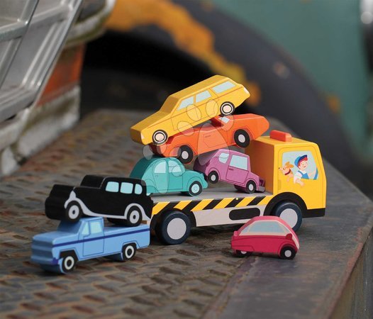 Holzautos - Holz-Stapelautos Stacking Cars Tender Leaf Toys - 4