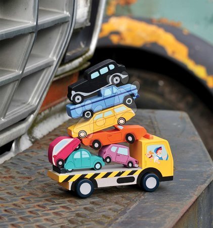 Holzautos - Holz-Stapelautos Stacking Cars Tender Leaf Toys - 5