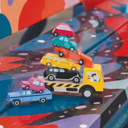 Holzautos - Holz-Stapelautos Stacking Cars Tender Leaf Toys - 10
