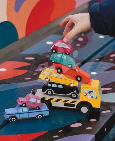 Holzautos - Holz-Stapelautos Stacking Cars Tender Leaf Toys - 11