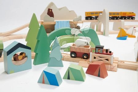 Trenecitos y raíles de madera - Tren de juguete de Mountain View de Tender Leaf Toys de vía férrea de madera - 36