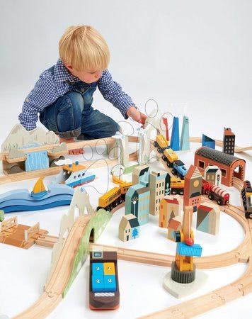 Trenecitos y raíles de madera - Tren de juguete de Mountain View de Tender Leaf Toys de vía férrea de madera - 42