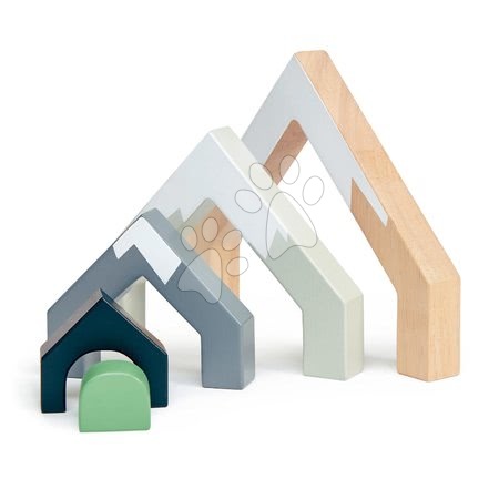 Dřevěné vláčky a vláčkodráhy - Dřevěný horský průchod Mountain Pass Stack Tender Leaf Toys_1